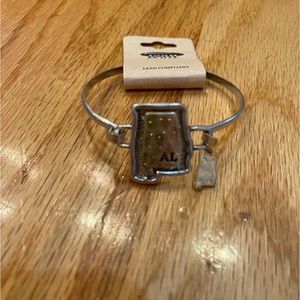 Icon Collection two toned Alabama state hoop bracelet